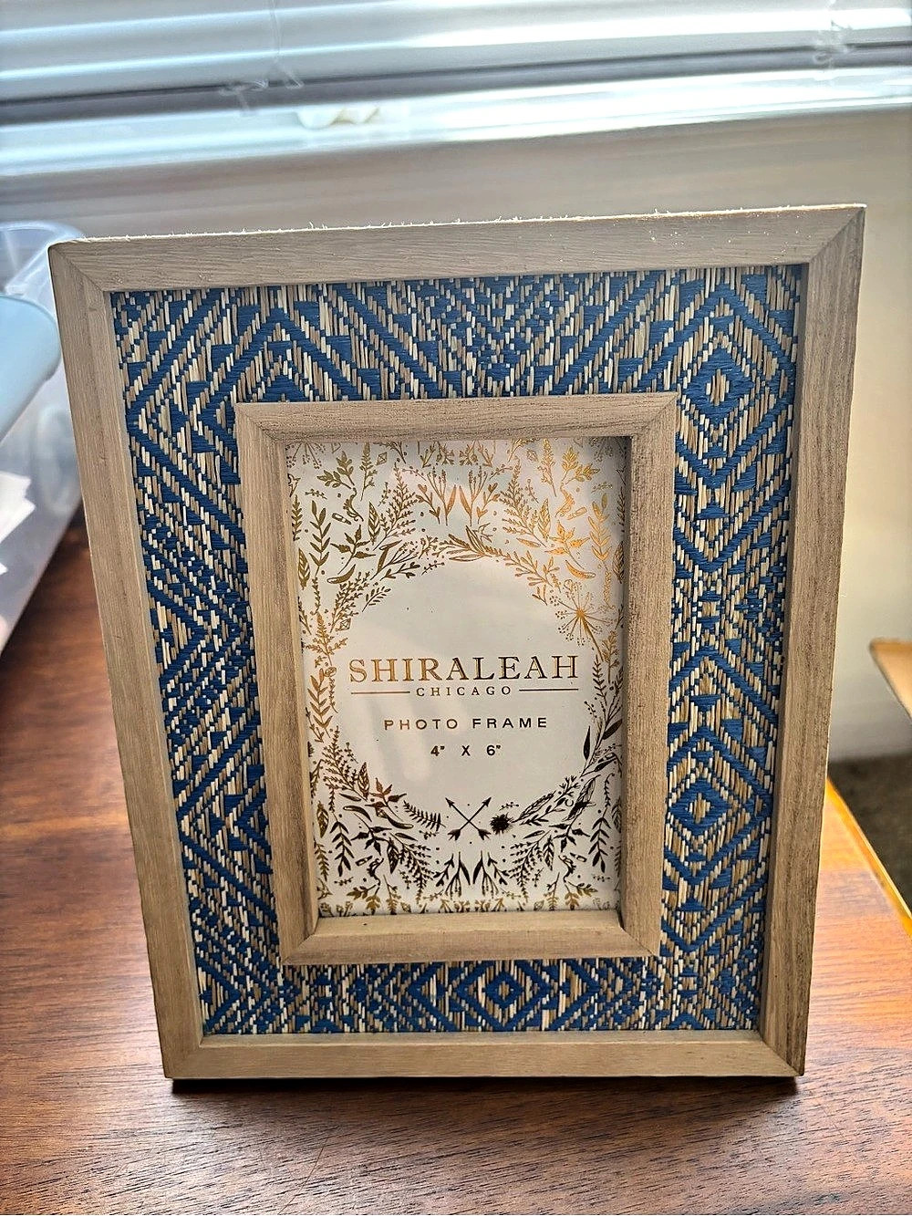 Shiraleah Photo Frame Blue & Brown Geometric 4x6